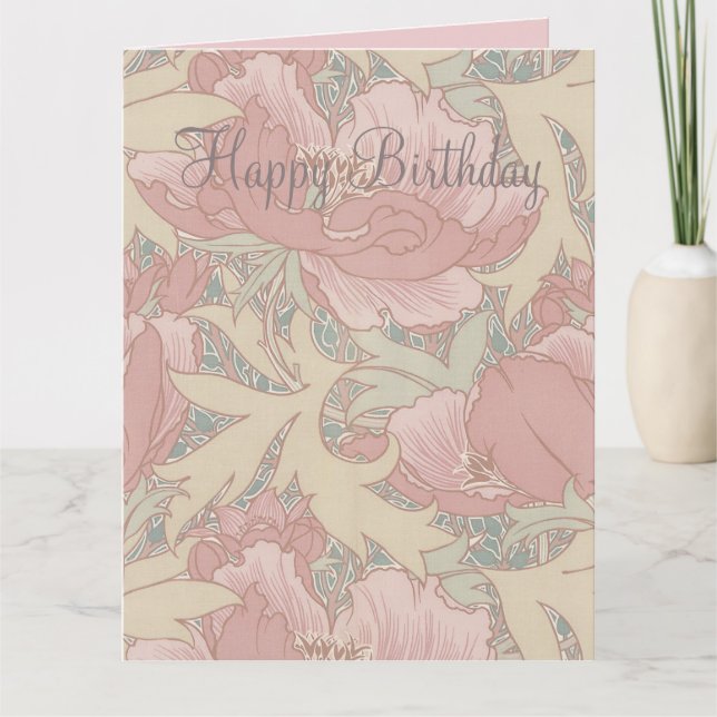 Walter Crane Blume Geburtstagkarte Karte (Vorderseite)