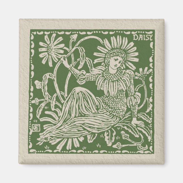 Walter Crane Daisy Tile Magnet (Vorne)