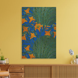 Walter Crane Day Lily Floral Wallpaper Design Leinwanddruck