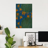 Walter Crane Day Lily Floral Wallpaper Design