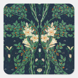 Walter Crane "Francesca" Botanical Quadratischer Aufkleber