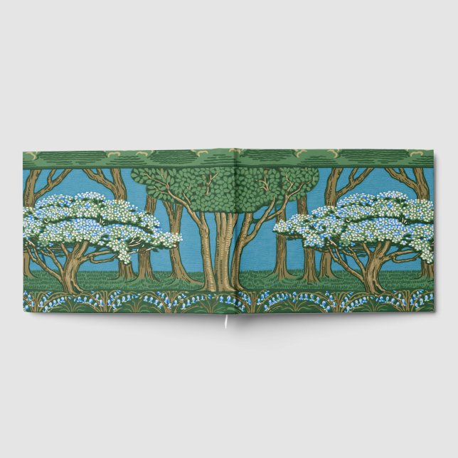 Walter Crane May Tree Wallpaper Green Blue Gästebuch (Voll)