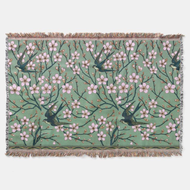 Walter Crane Schwalben und Mandeln Wurfdecke Decke (Vorderseite)