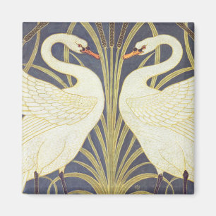 Walter Crane Schwan, Binse Und Iris Art Nouveau Magnet
