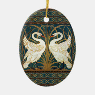 Walter Crane Schwan, Eilrush und Schwertlilie Art  Keramik Ornament