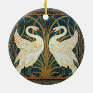 Walter Crane Schwan, Eilrush und Schwertlilie Art  Keramikornament