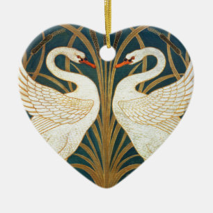 Walter Crane Schwan, Eilrush und Schwertlilie Art  Keramikornament