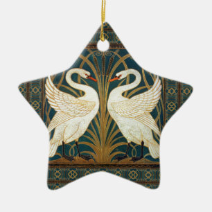 Walter Crane Schwan, Eilrush und Schwertlilie Art  Keramikornament