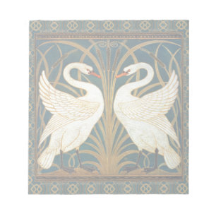 Walter Crane Schwan, Eilrush und Schwertlilie Art Notizblock