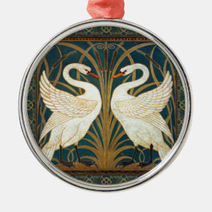 Walter Crane Schwan, Eilrush und Schwertlilie Art  Silbernes Ornament
