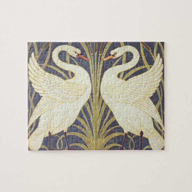 Walter Crane Swan, Rush and Iris Art Nouveau (Horizontal)