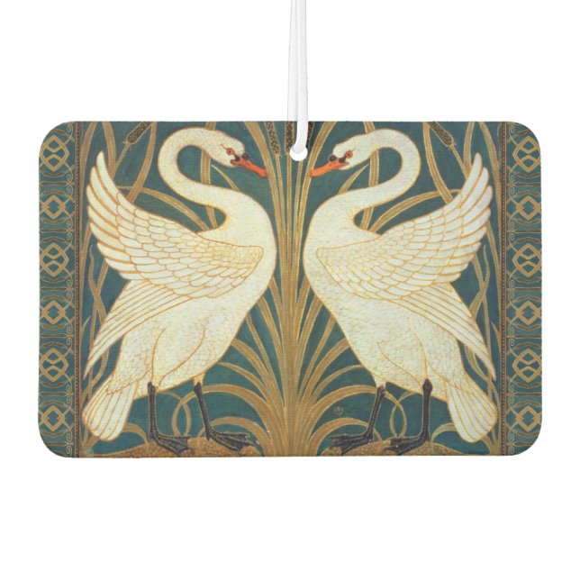Walter Crane Swan, Rush and Iris Art Nouveau Autolufterfrischer (Vorderseite)