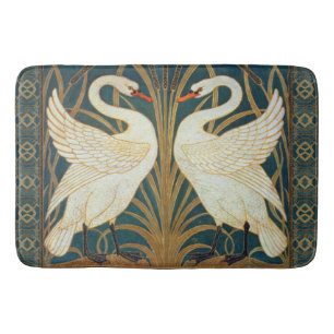 Walter Crane Swan, Rush and Iris Art Nouveau Badematte