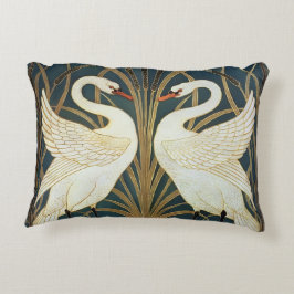 Walter Crane Swan, Rush and Iris Art Nouveau Dekokissen