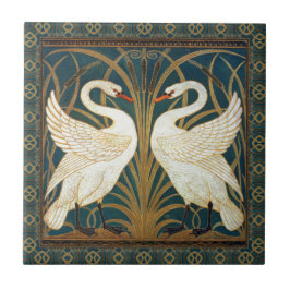 Walter Crane Swan, Rush and Iris Art Nouveau Fliese