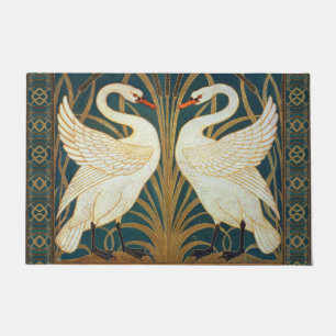 Walter Crane Swan, Rush and Iris Art Nouveau Fußmatte