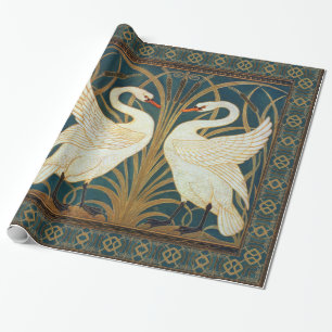 Walter Crane Swan, Rush and Iris Art Nouveau Geschenkpapier