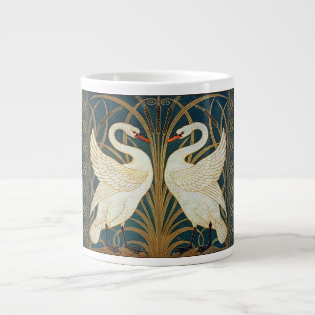Walter Crane Swan, Rush and Iris Art Nouveau Jumbo-Tasse (Vorderseite)