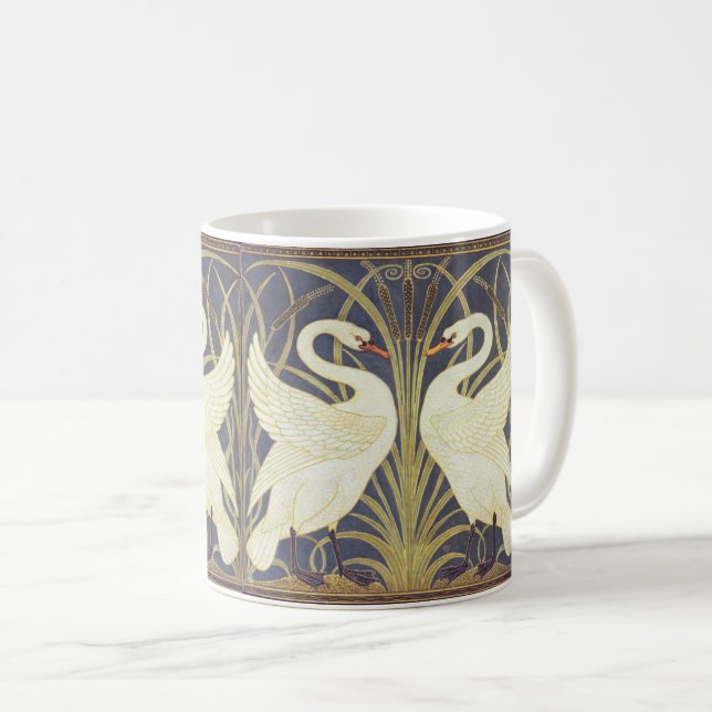 Walter Crane Swan, Rush and Iris Art Nouveau Kaffeetasse (VorderseiteRechts)