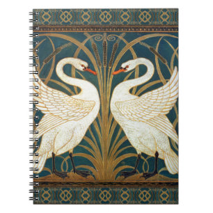 Walter Crane Swan, Rush and Iris Art Nouveau Notizblock