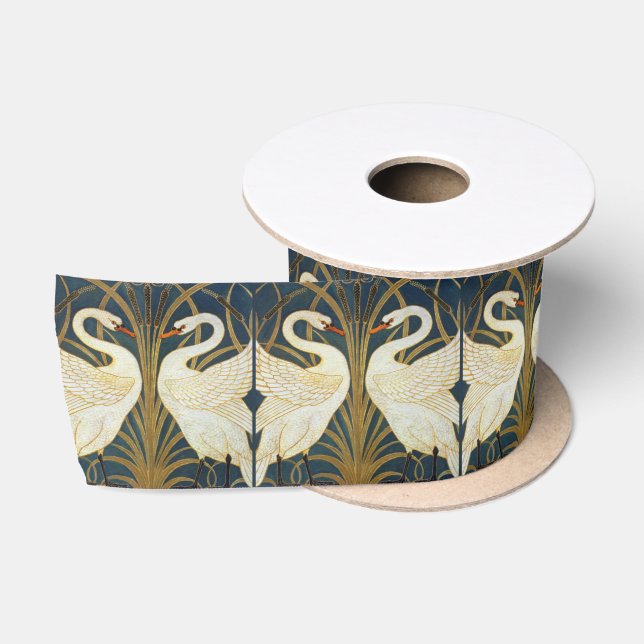 Walter Crane Swan  Rush And Iris Art Nouveau Satinband (Spule)