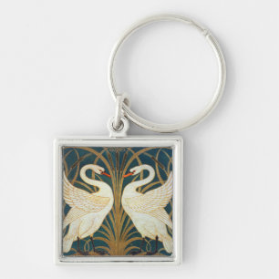 Walter Crane Swan, Rush and Iris Art Nouveau Schlüsselanhänger