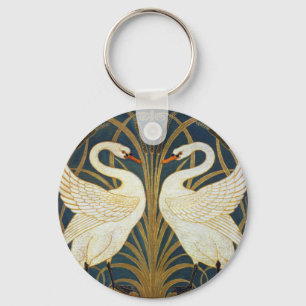Walter Crane - Swan, Rush and Iris Art Nouveau Schlüsselanhänger