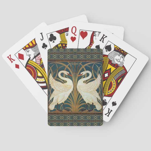 Walter Crane Swan, Rush and Iris Art Nouveau Spielkarten (Rückseite)
