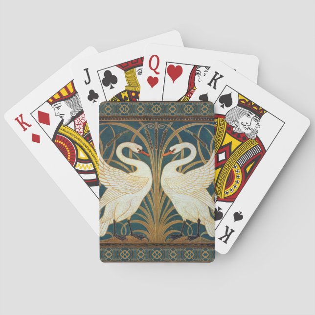Walter Crane Swan, Rush and Iris Art Nouveau Spielkarten (Rückseite)
