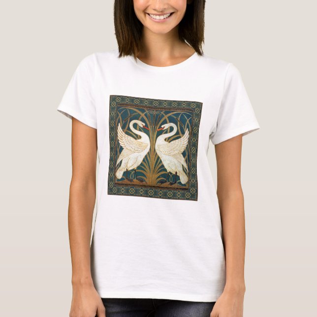 Walter Crane Swan, Rush and Iris Art Nouveau T-Shirt (Vorderseite)