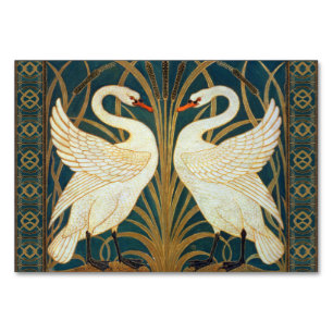 Walter Crane Swan, Rush and Iris Art Nouveau Tischnummer