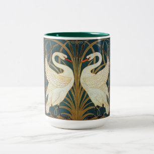 Walter Crane Swan, Rush and Iris Art Nouveau Zweifarbige Tasse