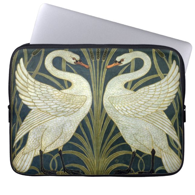 Walter Crane Swan & Rush und Iris viktorianisch  Laptopschutzhülle (Vorderseite)
