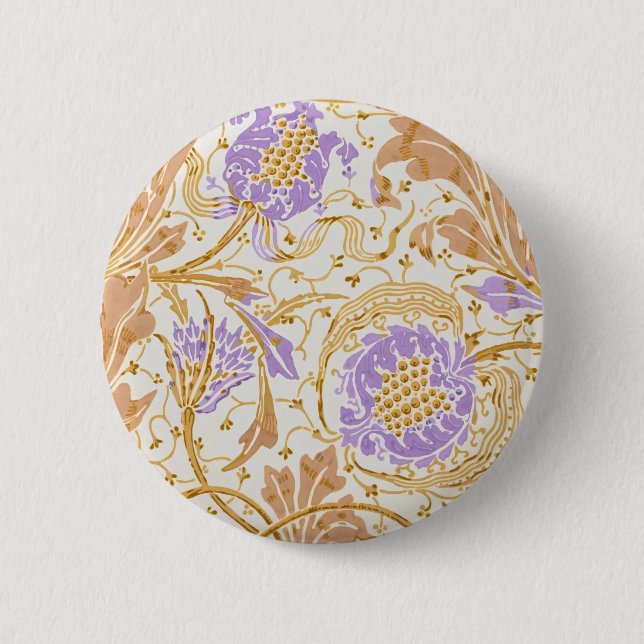 Walter Crane Teazle & Pomegranate Jugendstil Button (Vorderseite)
