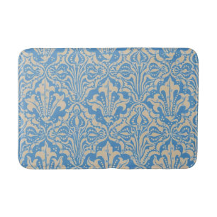 Walter Crane Vintage Blaue Samen- und Blumenkunst Badematte