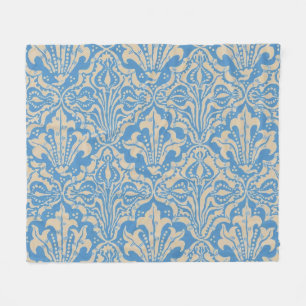 Walter Crane Vintage Blaue Samen- und Blumenkunst Fleecedecke
