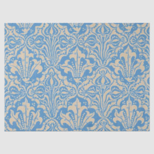 Walter Crane Vintage Blaue Samen- und Blumenkunst Seidenpapier