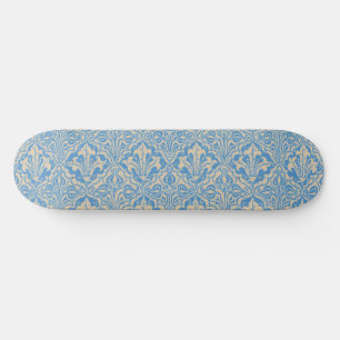 Walter Crane Vintage Blaue Samen- und Blumenkunst Skateboard