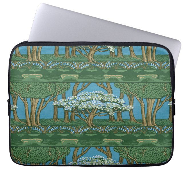Walter Crane Vintage Wald Wallpaper mit May Tree Laptopschutzhülle (Vorderseite)
