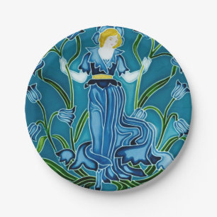 Walter Cranes Flora Art Nouveau Pappteller