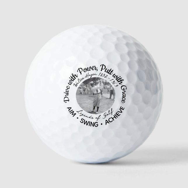 Walter Hagen Motivierend Golfbälle mit Inspiration (Vorderseite)