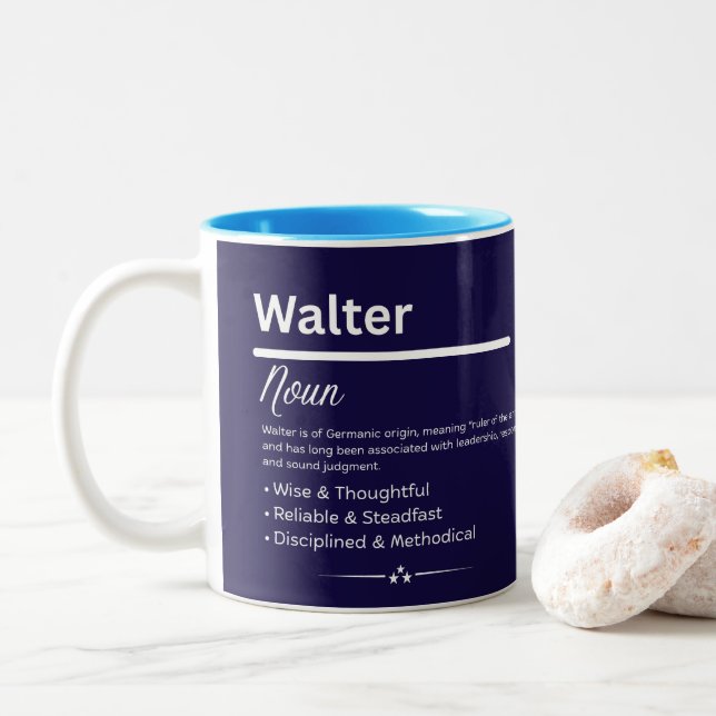Walter Personalized Name Zweifarbige Tasse (Mit Donut)