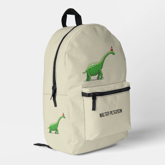 Walter the Dinosaur Bedruckter Rucksack (Rückseitige Ecke links)