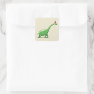 Walter the Dinosaur Quadratischer Aufkleber
