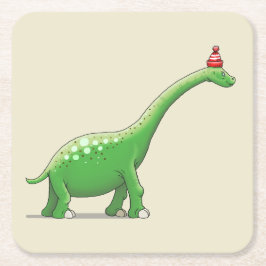 Walter the Dinosaur Rechteckiger Pappuntersetzer