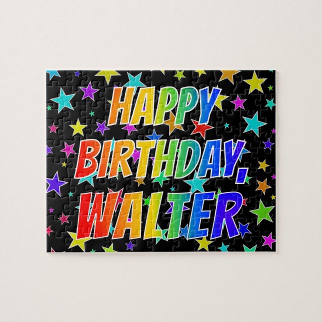 "WALTER" Vorname, Spaß "GLÜCKLICHER GEBURTSTAG" (Horizontal)