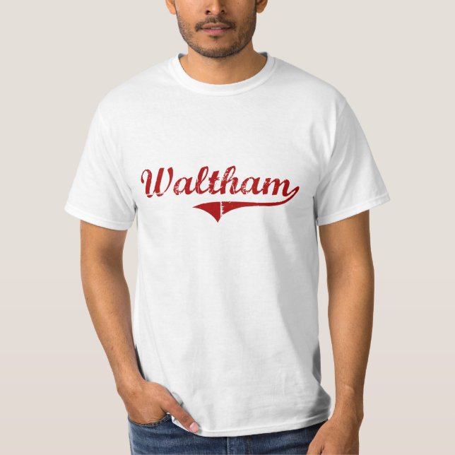 Waltham Massachusetts klassischer Entwurf T-Shirt (Vorderseite)