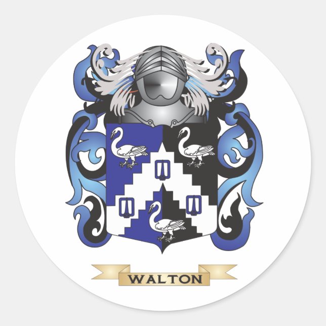 Walton-Familienwappen (Wappen) Runder Aufkleber (Vorderseite)