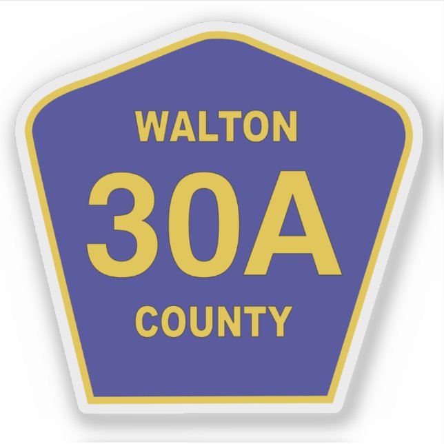 Walton Landkreis 30A Highway Sign Florida Aufkleber (Vorderseite)
