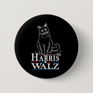 Waltz 2024 Wahl Funny Cat Kamala Harris Tim WA Button
